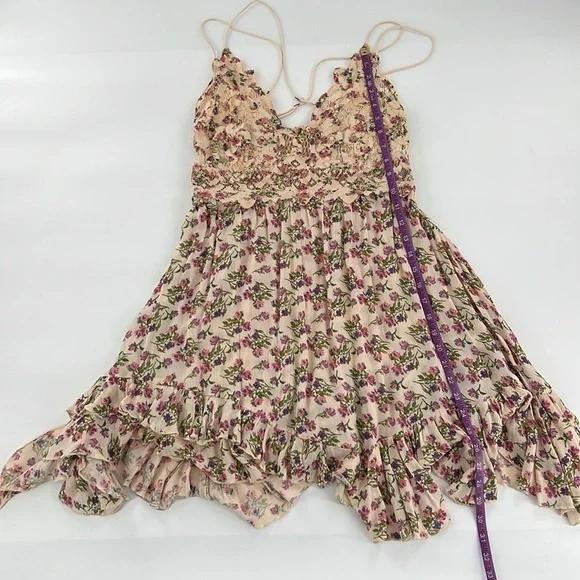 Free People Women's Adella Printed Mini Slip Dress large​​​ - Picture 13 of 15